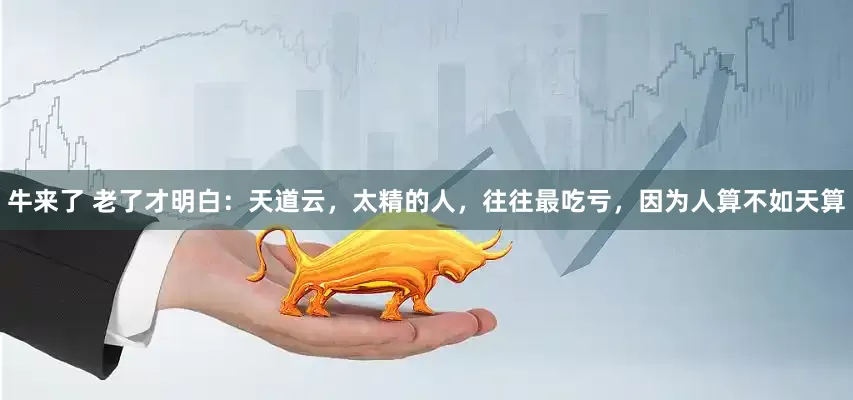 牛来了 老了才明白：天道云，太精的人，往往最吃亏，因为人算不如天算